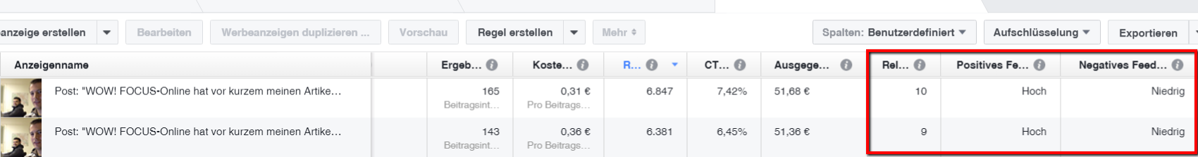 Statistiken ansehen